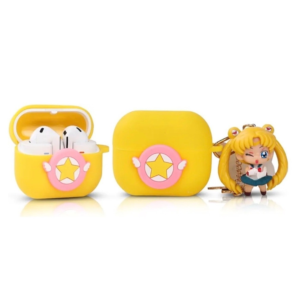 Sailor Moon Case for Samsung Galaxy Buds 3 Pro Silicone Cover W Keychain Yellow